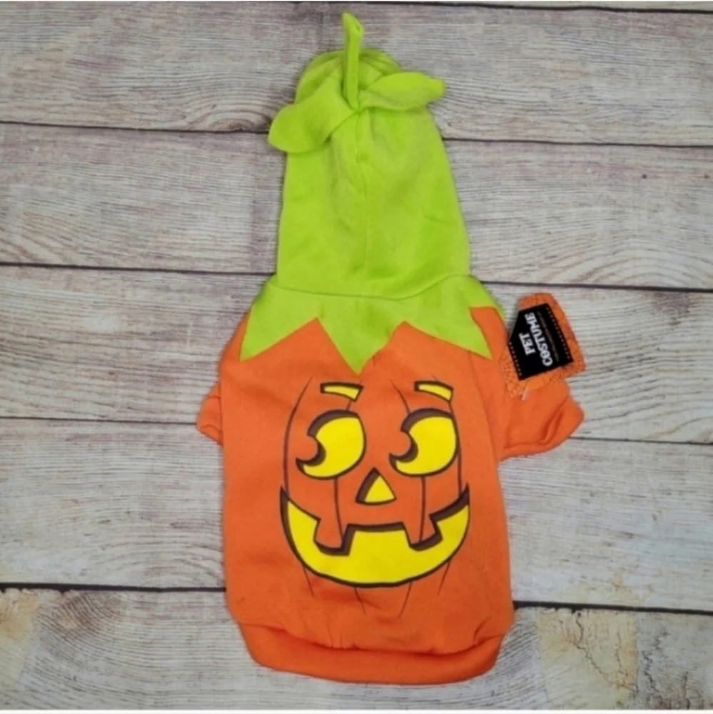 Pumpkin jack-o-lantern Halloween dog costume small